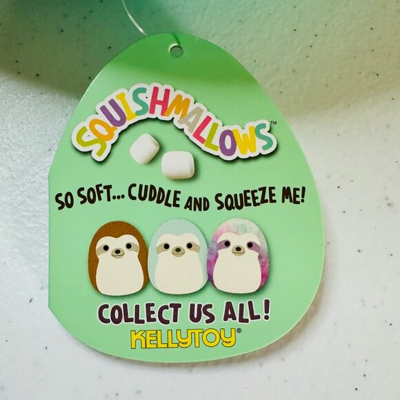 Squishmallows Aqua The Sloth Plush Toy Kellytoy 2019 stuffed animal 8 inch - Picture 4 of 12